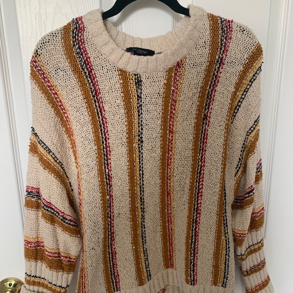 Stripe chunky knit sweater